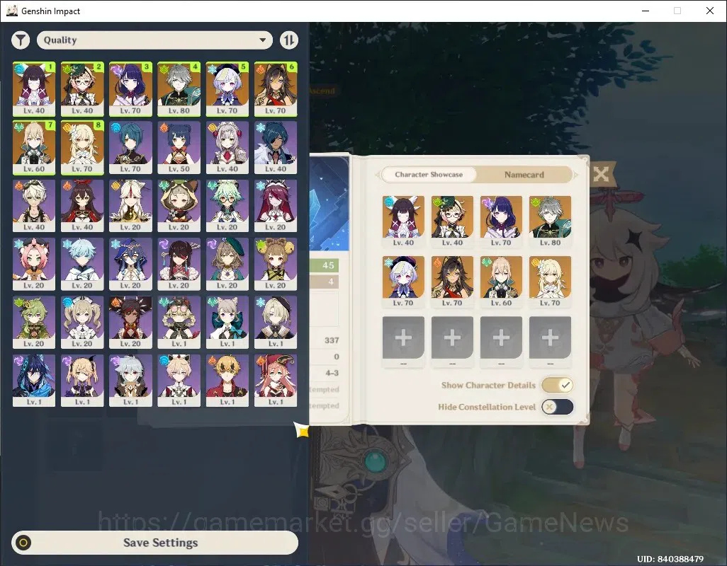 Genshin Impact Accounts Others Asia|AR 45|4 Limited (Columbina,Shogun,Emilie,Alhaitham) + Std (Dehya,Qiqi,Jean)|Female 1