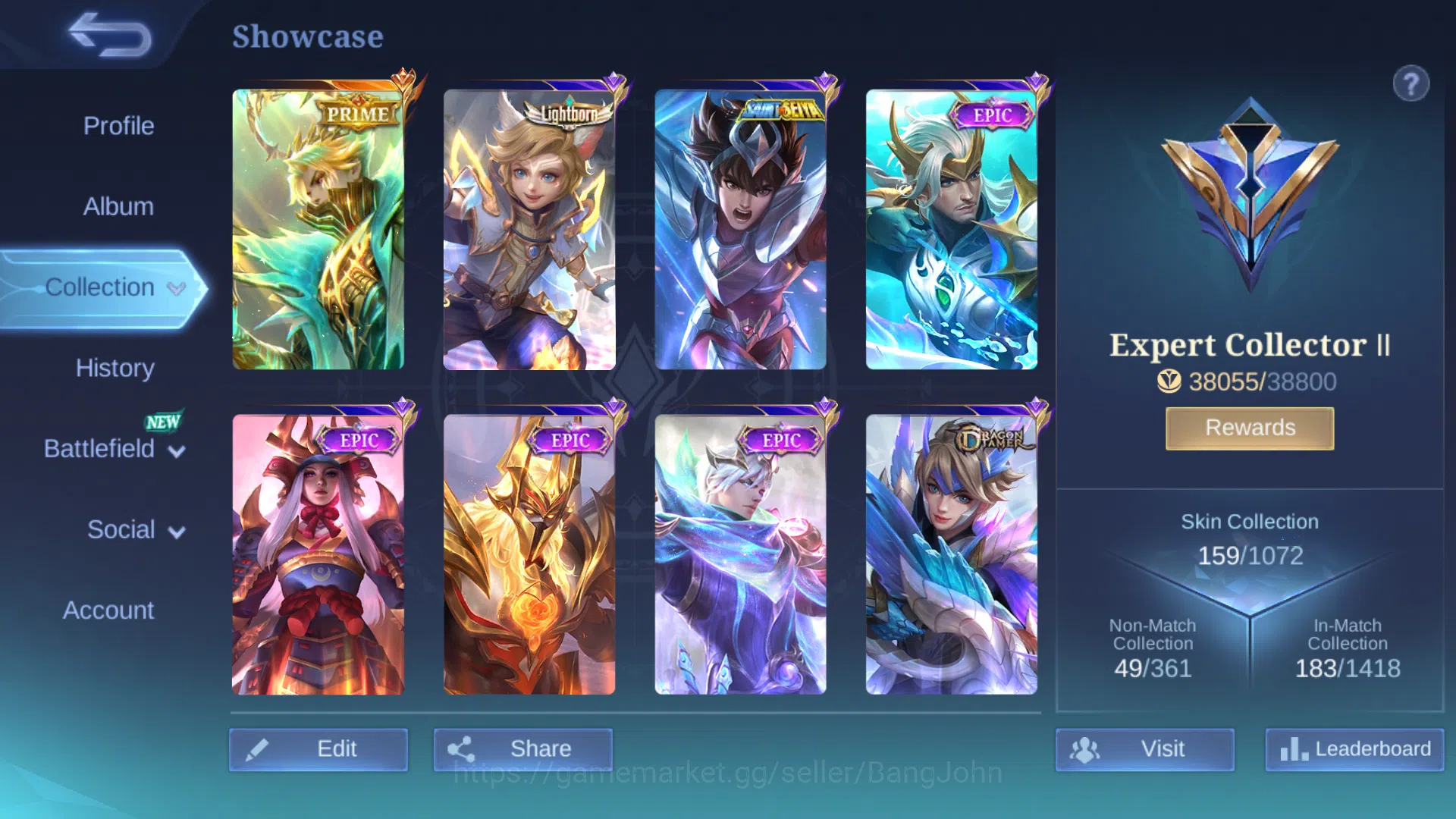 Mobile Legends: Bang Bang Others Hero 98 | Skin 159 |  Emblem All Max | Prime Grang image 1