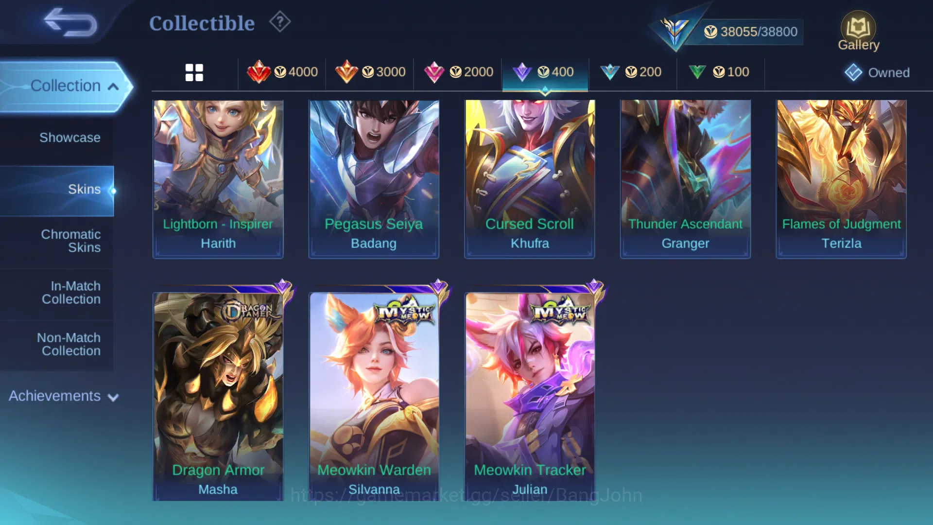 Mobile Legends: Bang Bang Accounts Others Hero 98 | Skin 159 | Emblem All Max | Prime Granger | Lightborn Harith | Saint 7