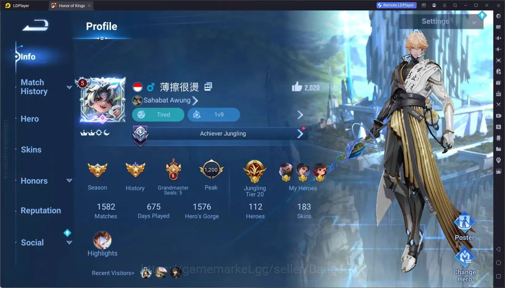 Honor of Kings Accounts Global  | 112H 183S | Mythic Li Bai, Limit Li Bai, image 2