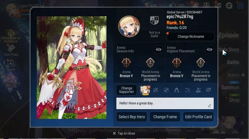 Epic Seven Accounts GLOBAL Unverif|New Era|3 ML(Rhianna&Luciella, Dark image 2
