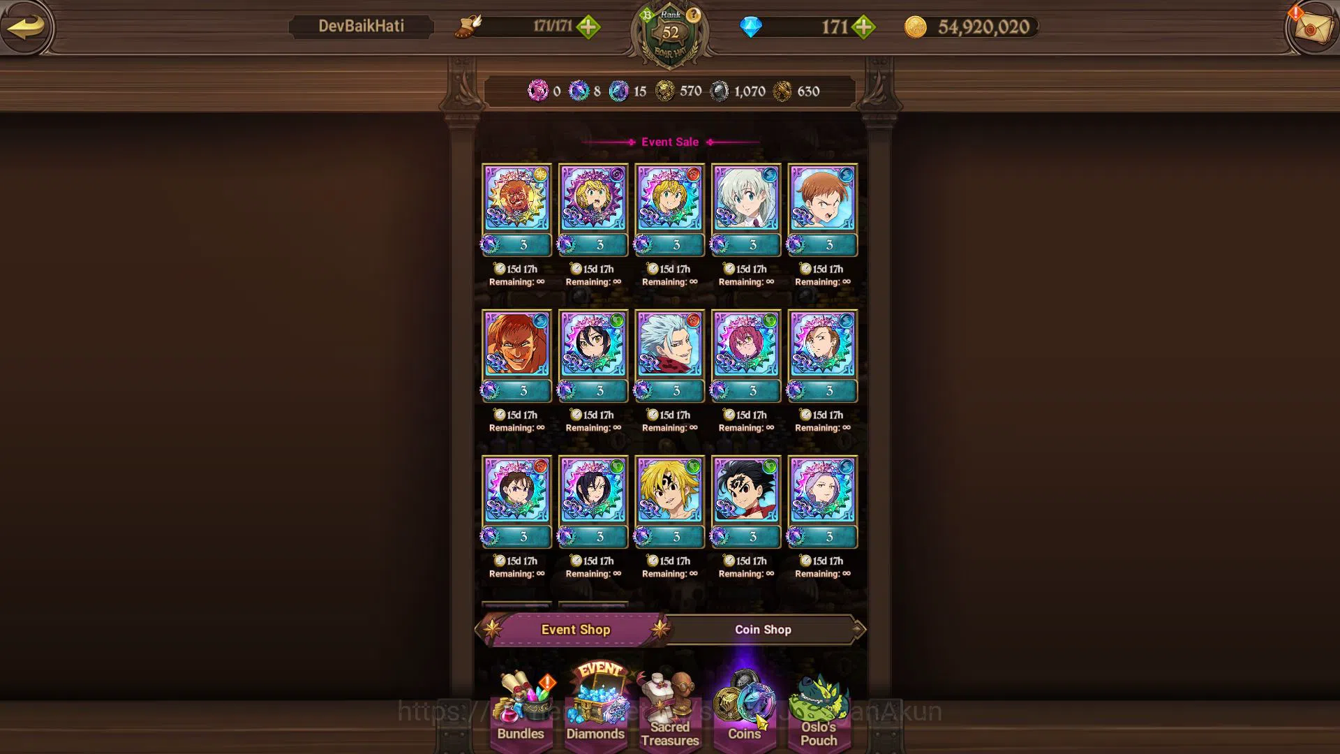 The Seven Deadly Sins: Grand Cross Accounts Asia|2M CC|1 LR+11 UR+171 Gems|Elizabeth,Merlin&Es image 9