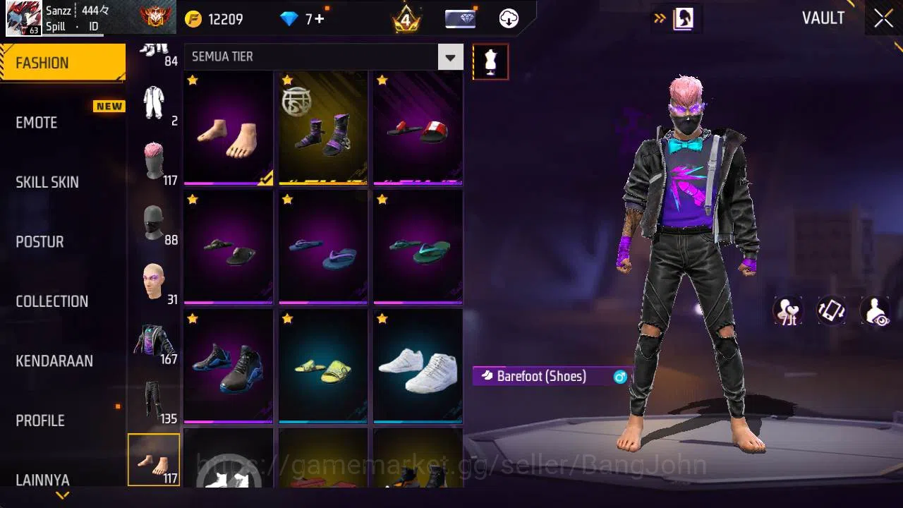 Free Fire Accounts Indonesia, Vault 167, evo m4 lv6, EVO scar lv4, bu image 11
