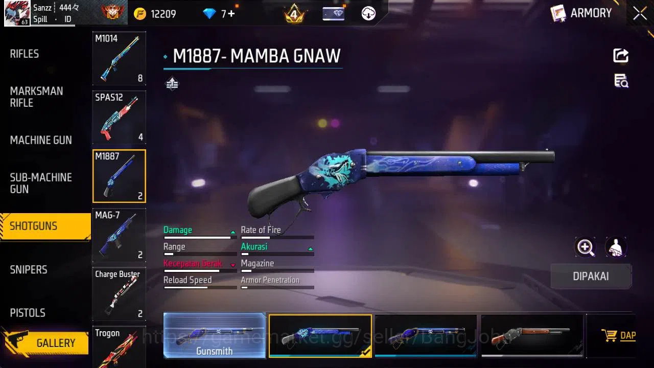 Free Fire Accounts Indonesia, Vault 167, evo m4 lv6, EVO scar lv4, bu image 2