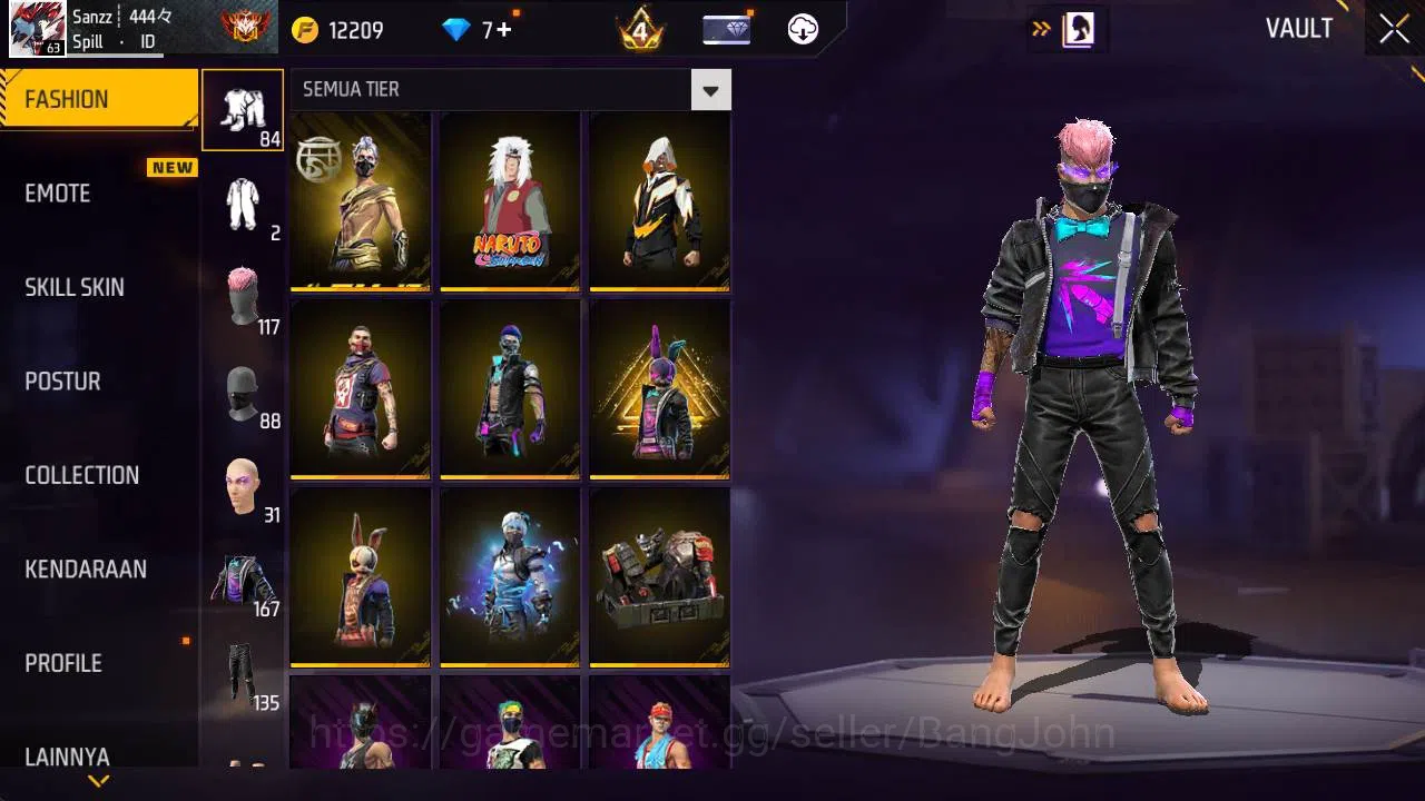 Free Fire Accounts Indonesia, Vault 167, evo m4 lv6, EVO scar lv4, bu image 4