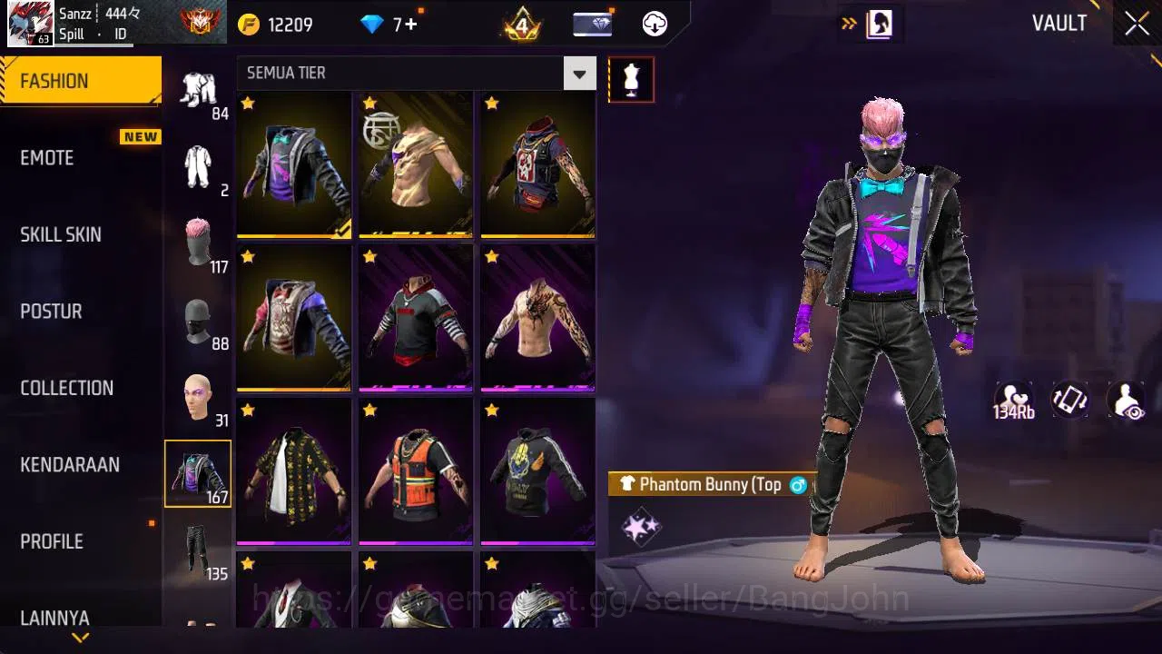 Free Fire Accounts Indonesia, Vault 167, evo m4 lv6, EVO scar lv4, bu image 9