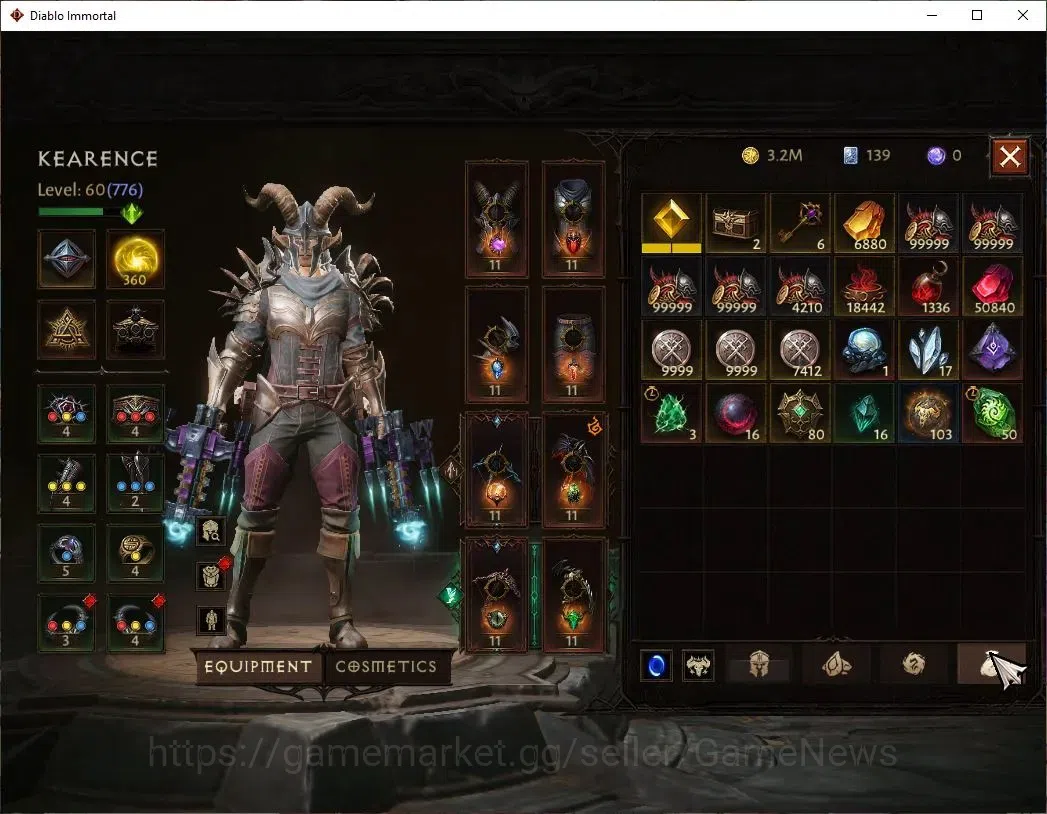 Diablo Immortal Accounts NA- Chains Of Honor|CS ON|Lv60(776)|Demon Hunter|C image 7