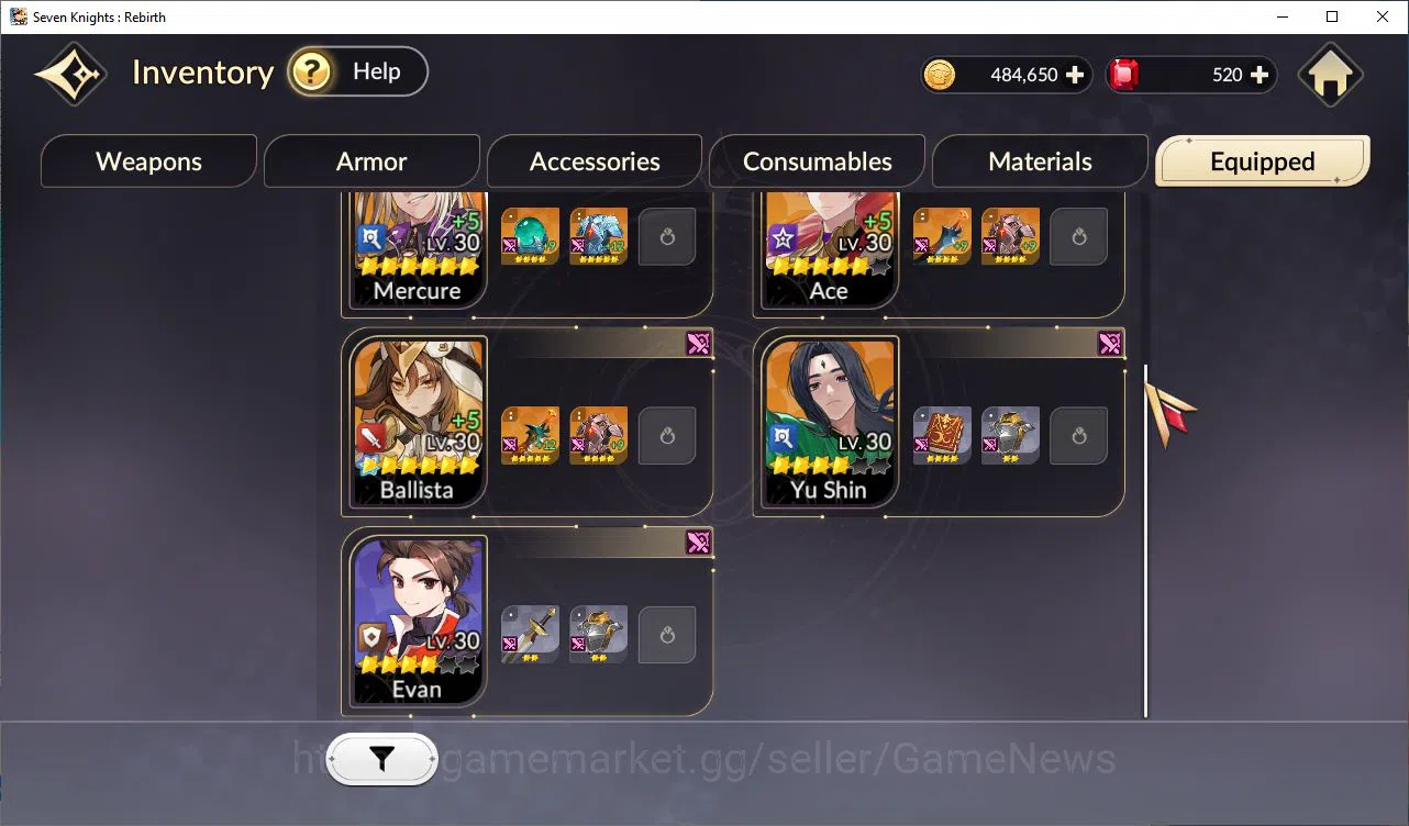 Seven Knights Re:Birth Accounts [Re:BIRTH] Global3000xxx |7 Legendary| (TeoTc3,Rac image 5