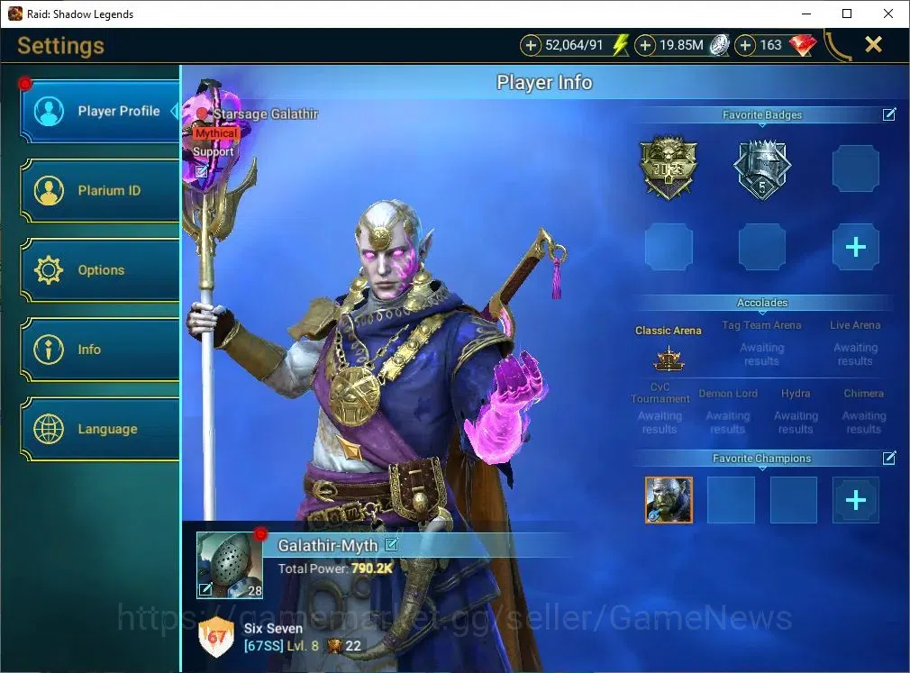 Raid: Shadow Legends Accounts Lv28 |790K Power|1 Mythic(SS Galathir)|19 Legend(W image 12