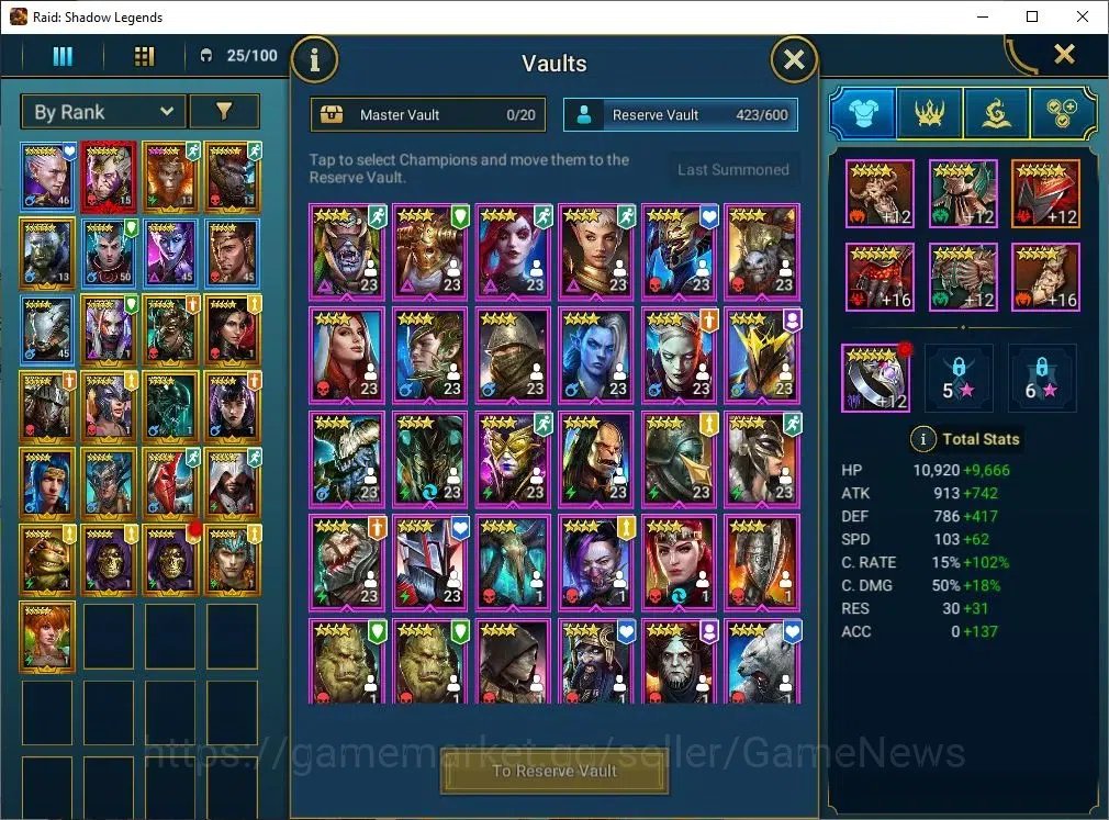 Raid: Shadow Legends Accounts Lv28 |790K Power|1 Mythic(SS Galathir)|19 Legend(W image 13
