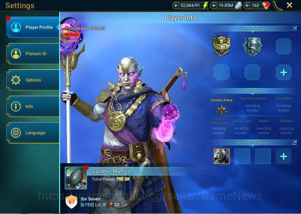 Raid: Shadow Legends Accounts Lv28 |790K Power|1 Mythic(SS Galathir)|19 Legend(W image 2