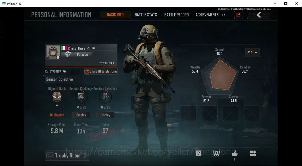 Arena Breakout Accounts High-End MOBILE|LVL30 SV 9,8 M|CV 3,2 M| MORE RED ITEM DETHAIL CEK SS AB175B 1