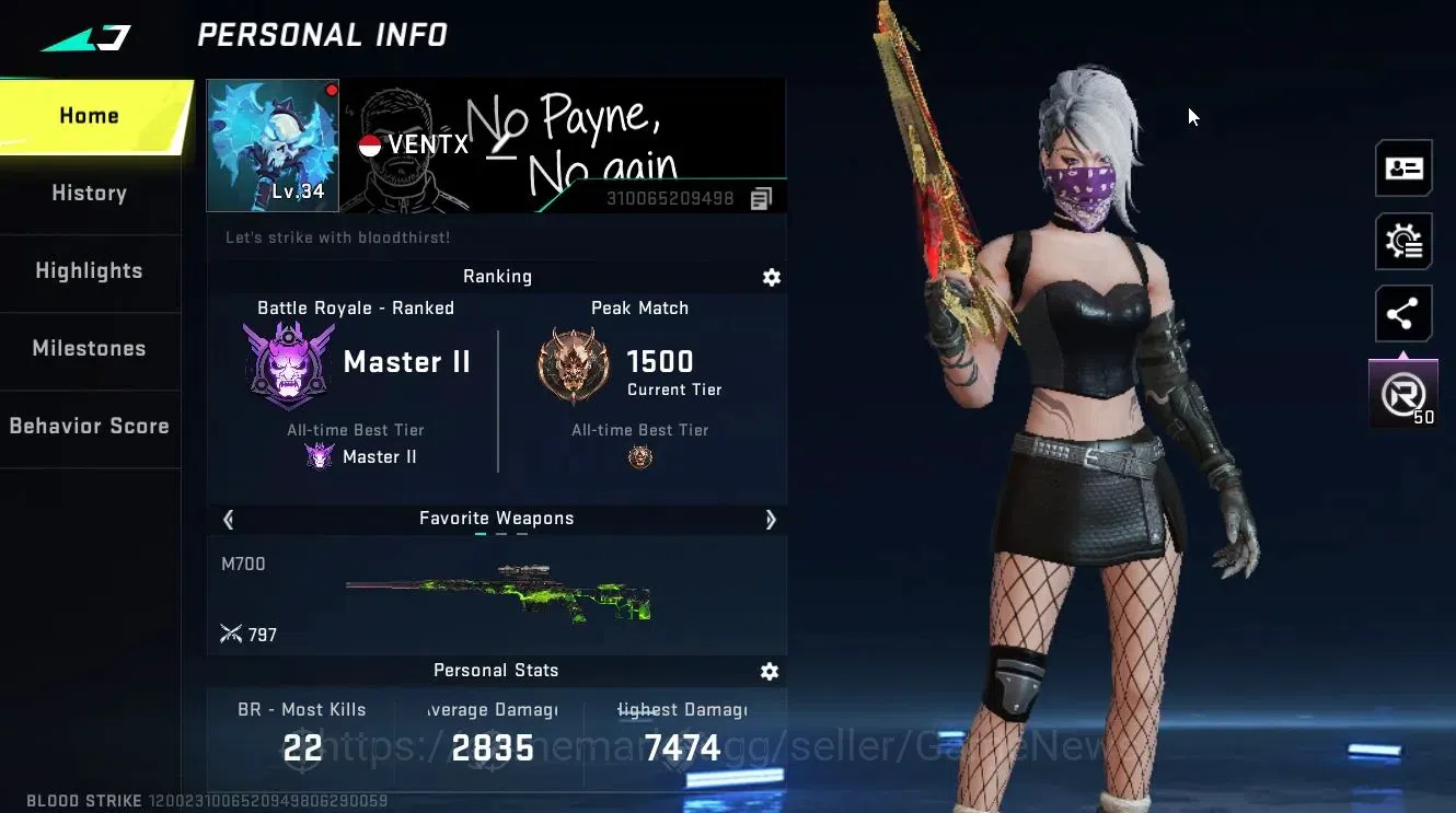 Blood Strike Accounts ASIA|ETERNAL MP5-Bloodrift Lv4|Collab BLEACH [Etha image 3