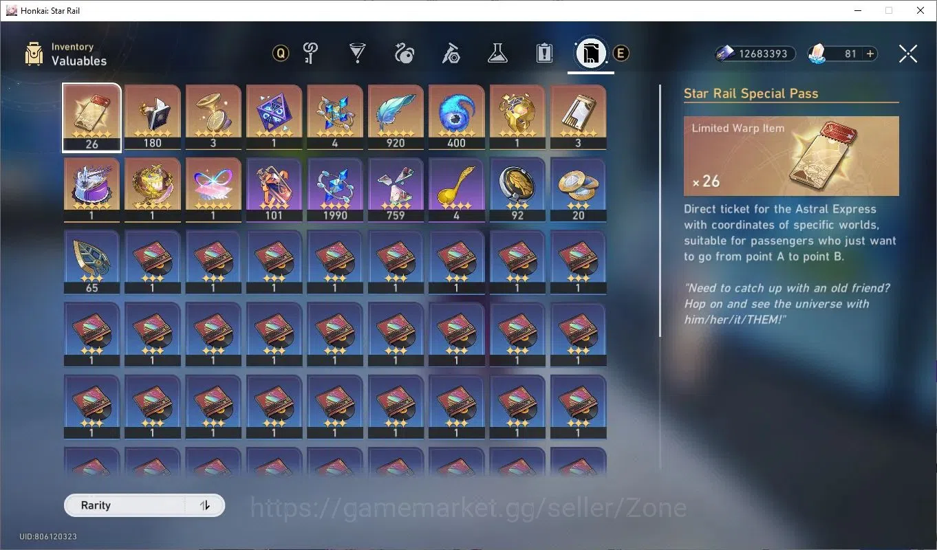 Honkai Star Rail Accounts Others ASIA|TL70|Premium DOT |12 Lim 5* incl Hysilens, Kafka, Ruan Mei, wolf 999 etc |pity 8