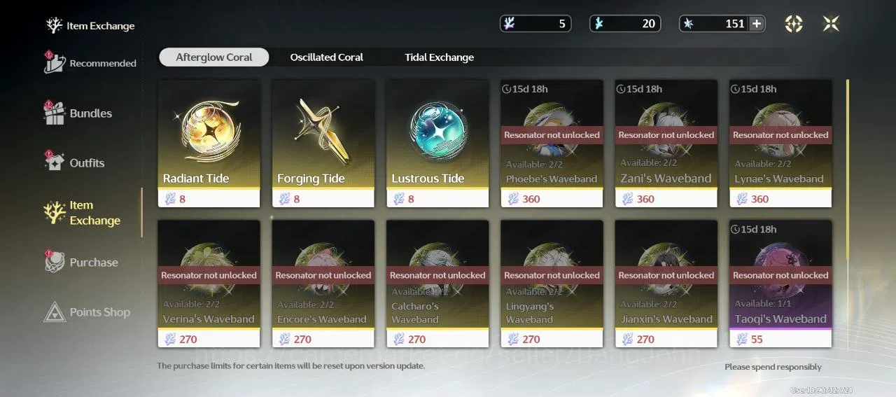 Wuthering Waves Accounts Others SEA | UL 4 | 1 Limit | Sigrika | Starter | RA120B 5