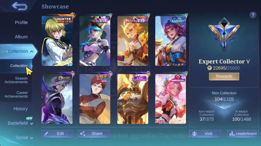 Mobile Legends: Bang Bang Accounts Hero 78|Skin 104|High Glory 56|HxH Julian,9th Pace image 4