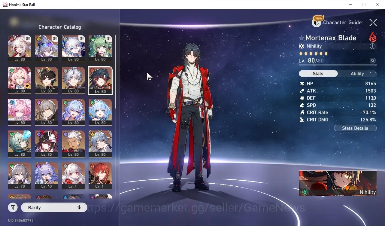 Honkai Star Rail Accounts Others Asia|TL 70|4 PremTeam|15 Limited (8 Char With Signature LC) SparxieE1,Mortenax Blade 1