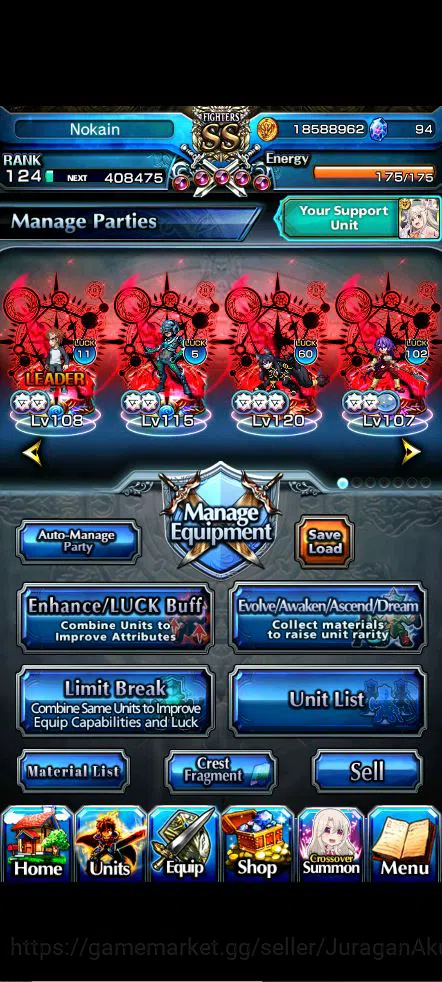 Grand Summoners Accounts Starter Global|Rank 124|19 Ascend |[Houka,Shirou,Illya,NBMira,Chloe,Summer Luvia&Rin,Fabricator]+TW 3