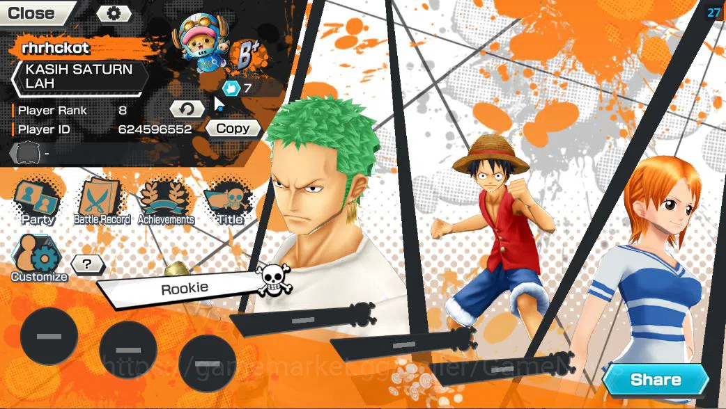 One Piece Bounty Rush Accounts Starter Global|6 EX 1Max|BP Kuzan,T5E St. Saturn,TFE Marshall D. Teach,KOP Gol D 2