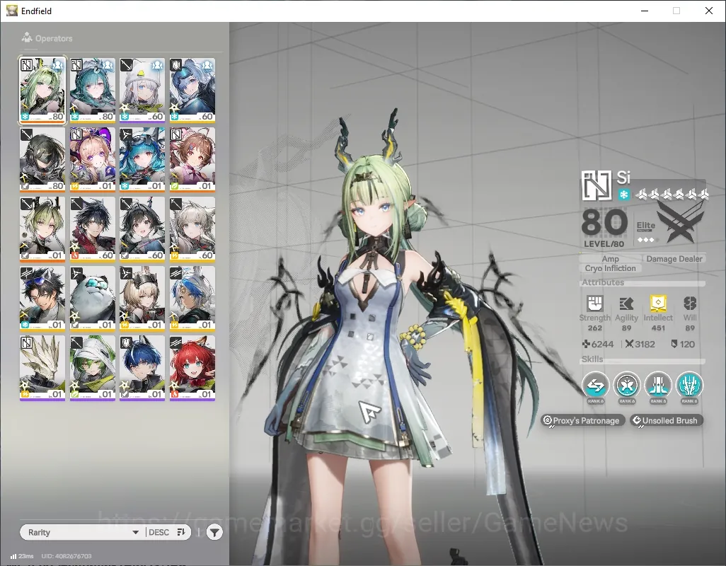 Arknights: Endfield Accounts ASIA|Lv 51|172 Ori|5 SSR 2 Limited + 7(*6 Weapon)| Si + Sign & Liino |1 SSR Selector|2 Wp 1