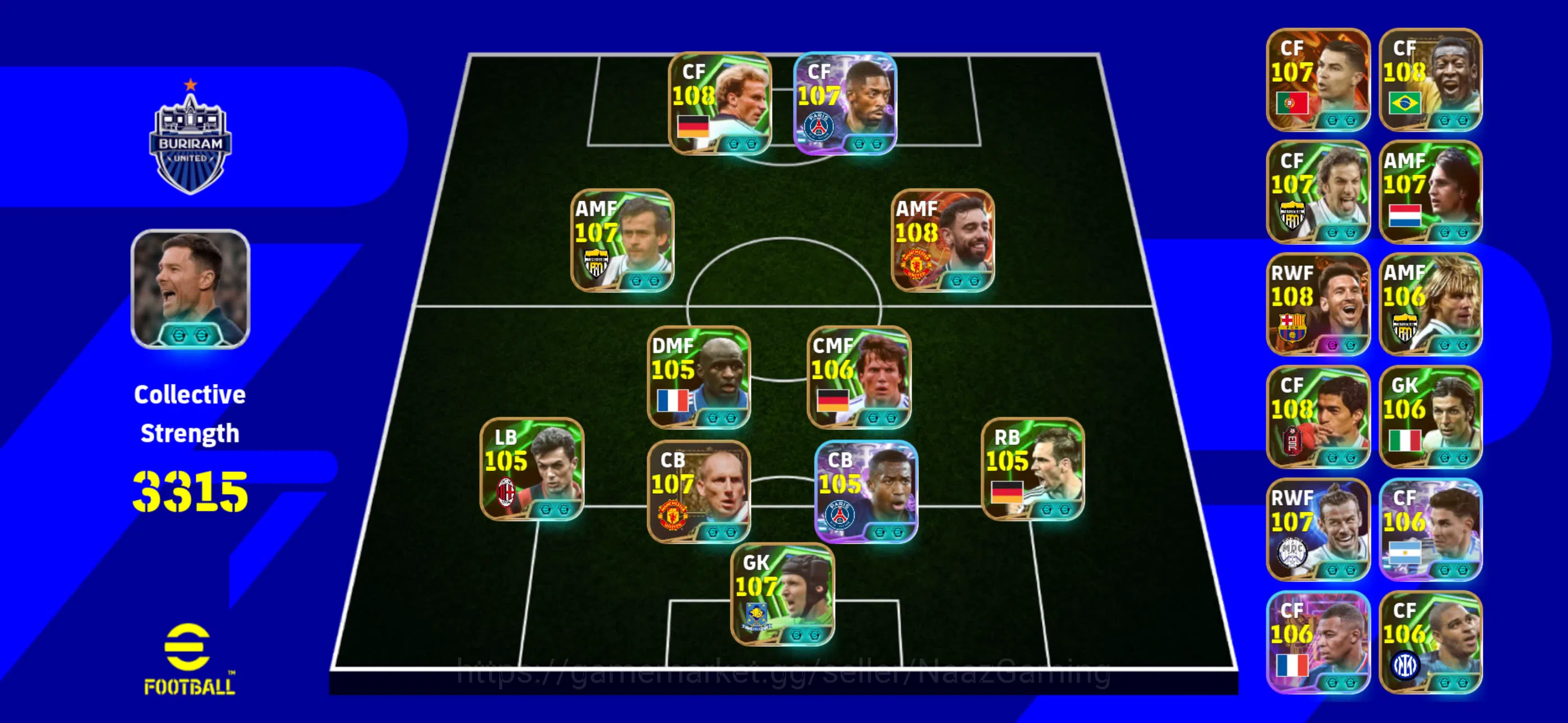 eFootball Accounts Legends & Iconic Players 3315 | Monster Account | Dembele 107 | AnchorMan On | 15 Managers | 1