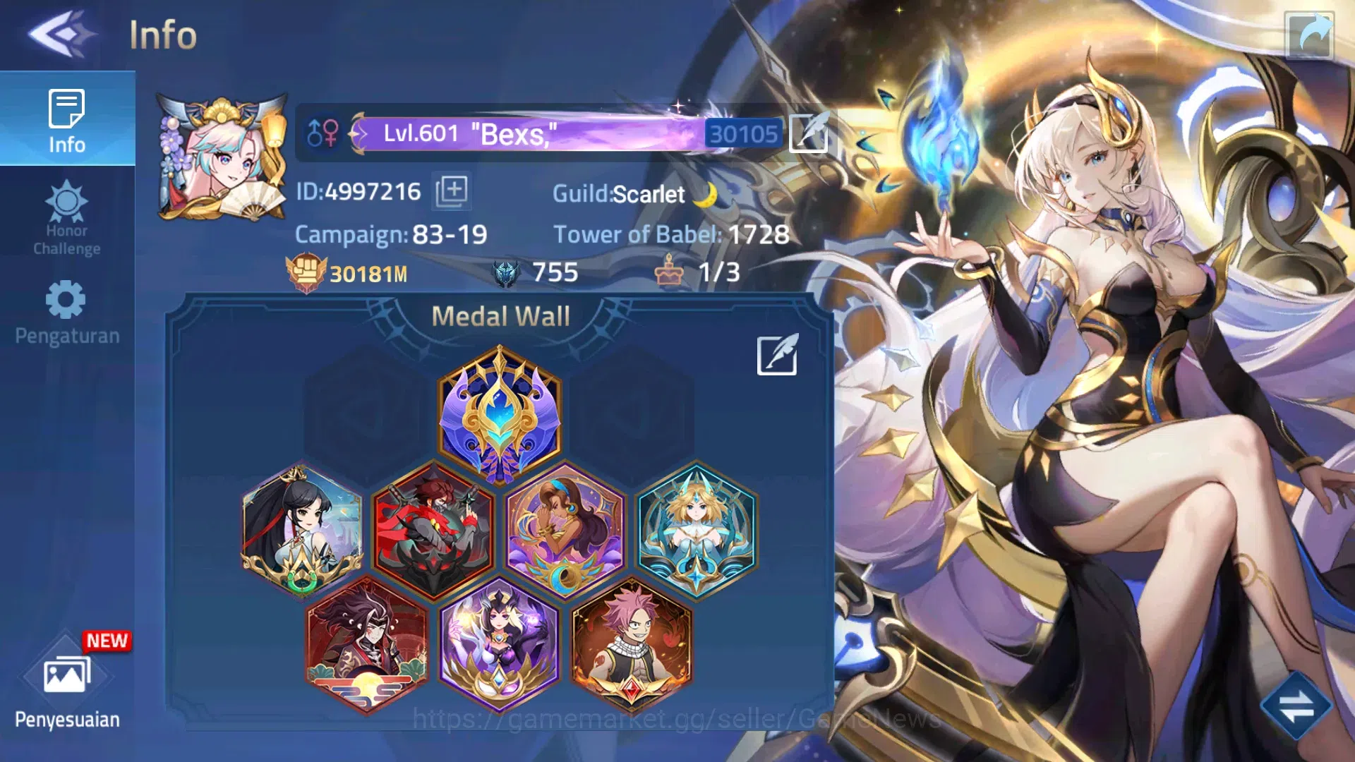 Mobile Legends: Adventure Accounts Sv 30xxx|VIP11|Lv 601|30181M Pwr|62 Nexus,82Awk|18 image 1