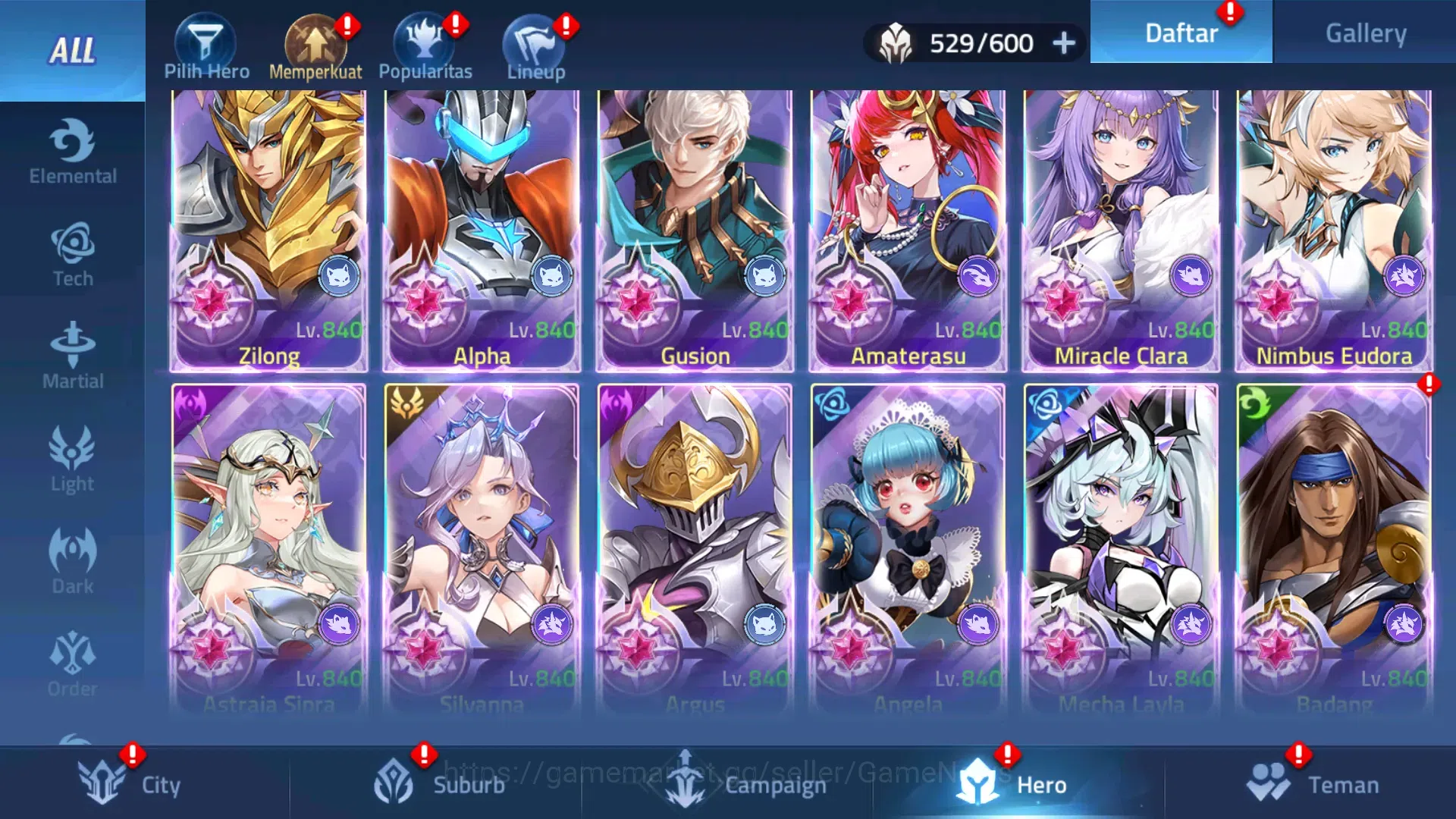 Mobile Legends: Adventure Accounts Sv 30xxx|VIP11|Lv 601|30181M Pwr|62 Nexus,82Awk|18 image 5