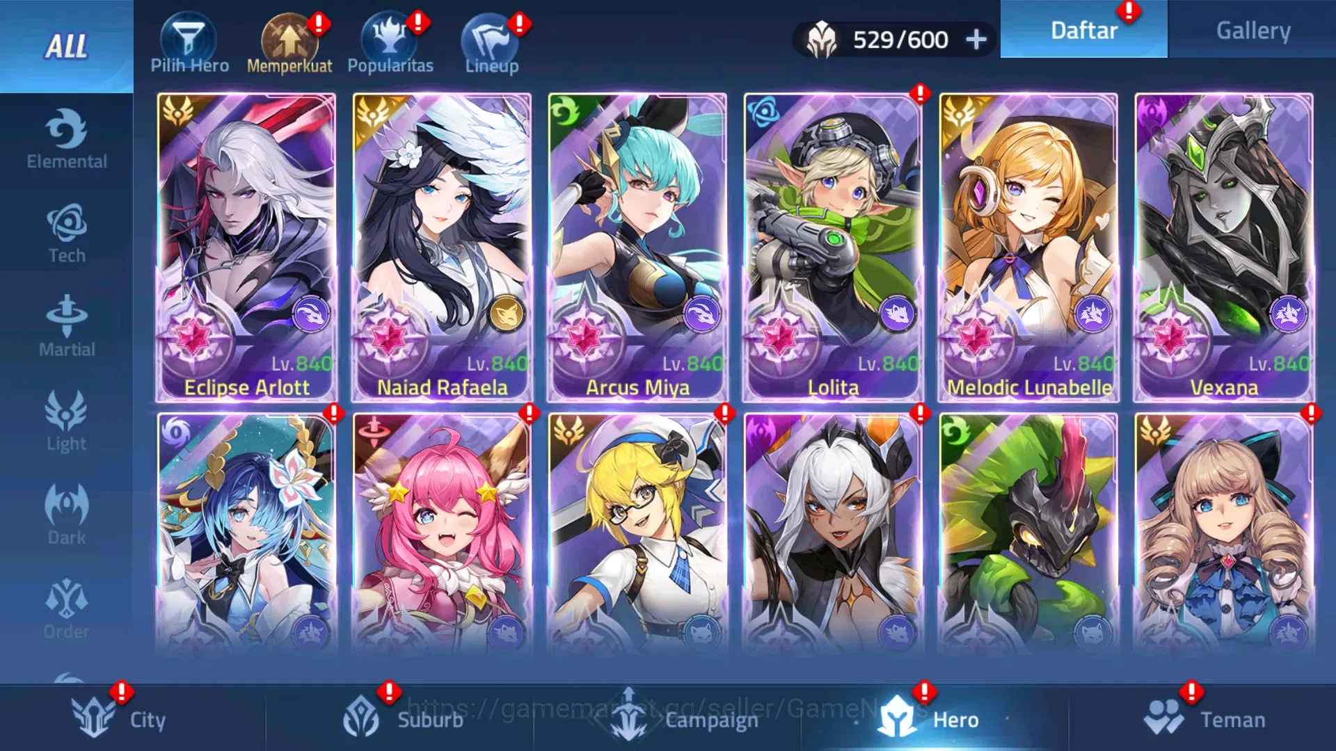 Mobile Legends: Adventure Accounts Sv 30xxx|VIP11|Lv 601|30181M Pwr|62 Nexus,82Awk|18 image 6