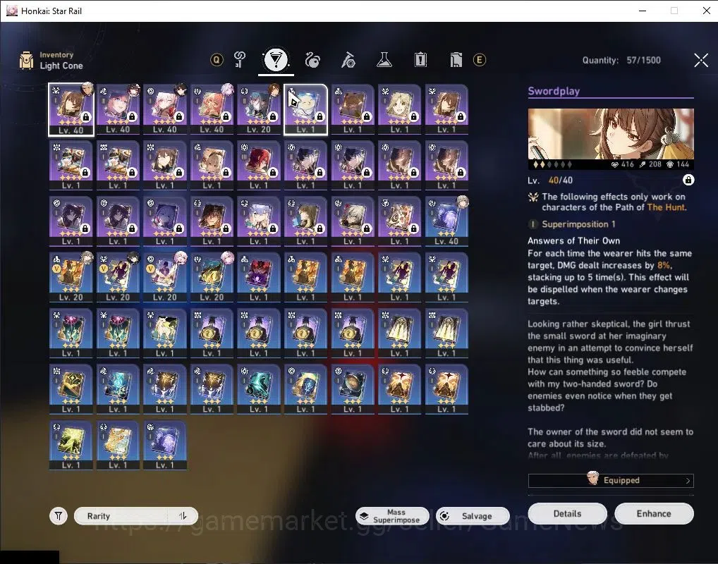 Honkai Star Rail Accounts Others Asia|TL 30|7 Limited|Castorice,Evernight,Archer,Sparkle,DHPT,Robin,Yunli,Bronya Etc|Female 6