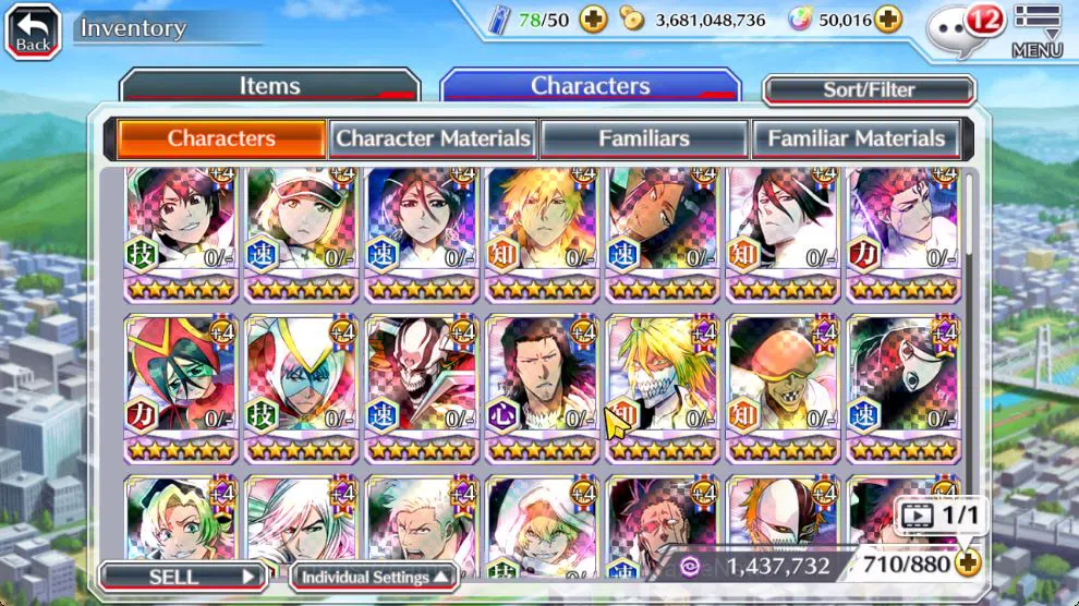 Bleach: Brave Souls Accounts Mid-Tier [GLOBAL]50K Orb|TYBW26[Bambietta,Liltotto],10th 13