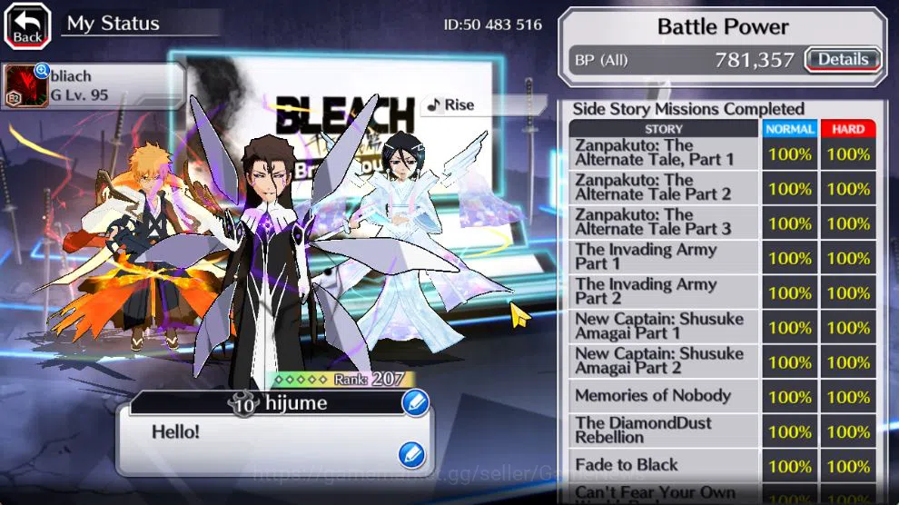 Bleach: Brave Souls Accounts Mid-Tier [GLOBAL]50K Orb|TYBW26[Bambietta,Liltotto],10th 4