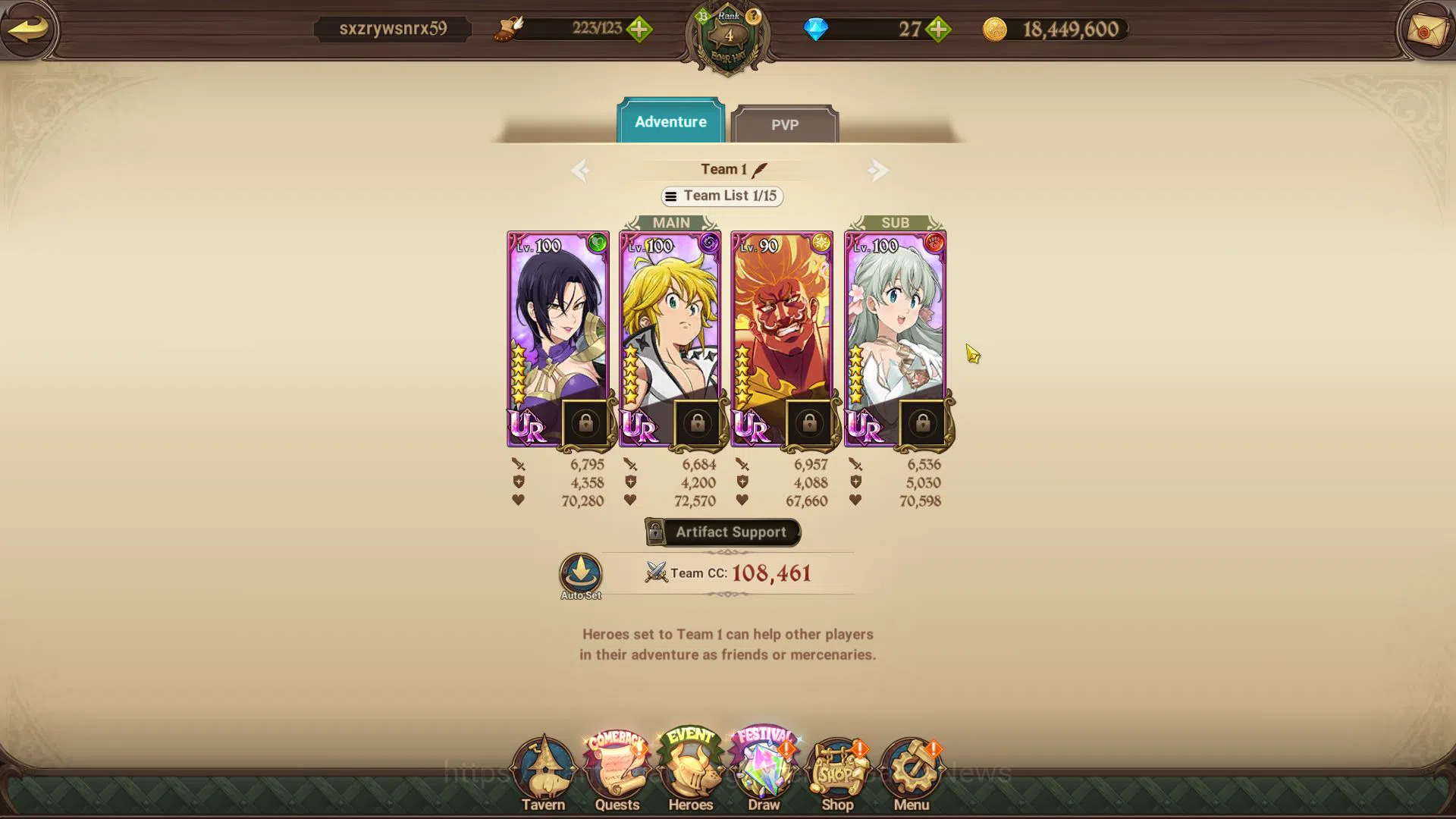 The Seven Deadly Sins: Grand Cross Accounts Global|655K CC|Starter Ch1|4 UR| Oppressor Demon K image 5