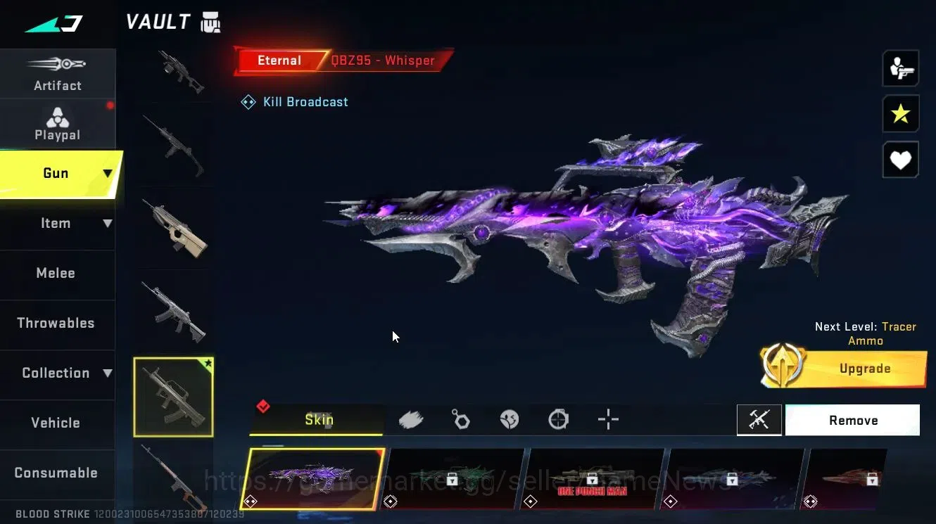 Blood Strike Accounts Collab Skin ASIA|ETERNAL QBZ95-Whisper Lv3|Collab EVA [MCX-EVA-00]|Legendary [M4A1,MP5,KAG6]|Bronze 7