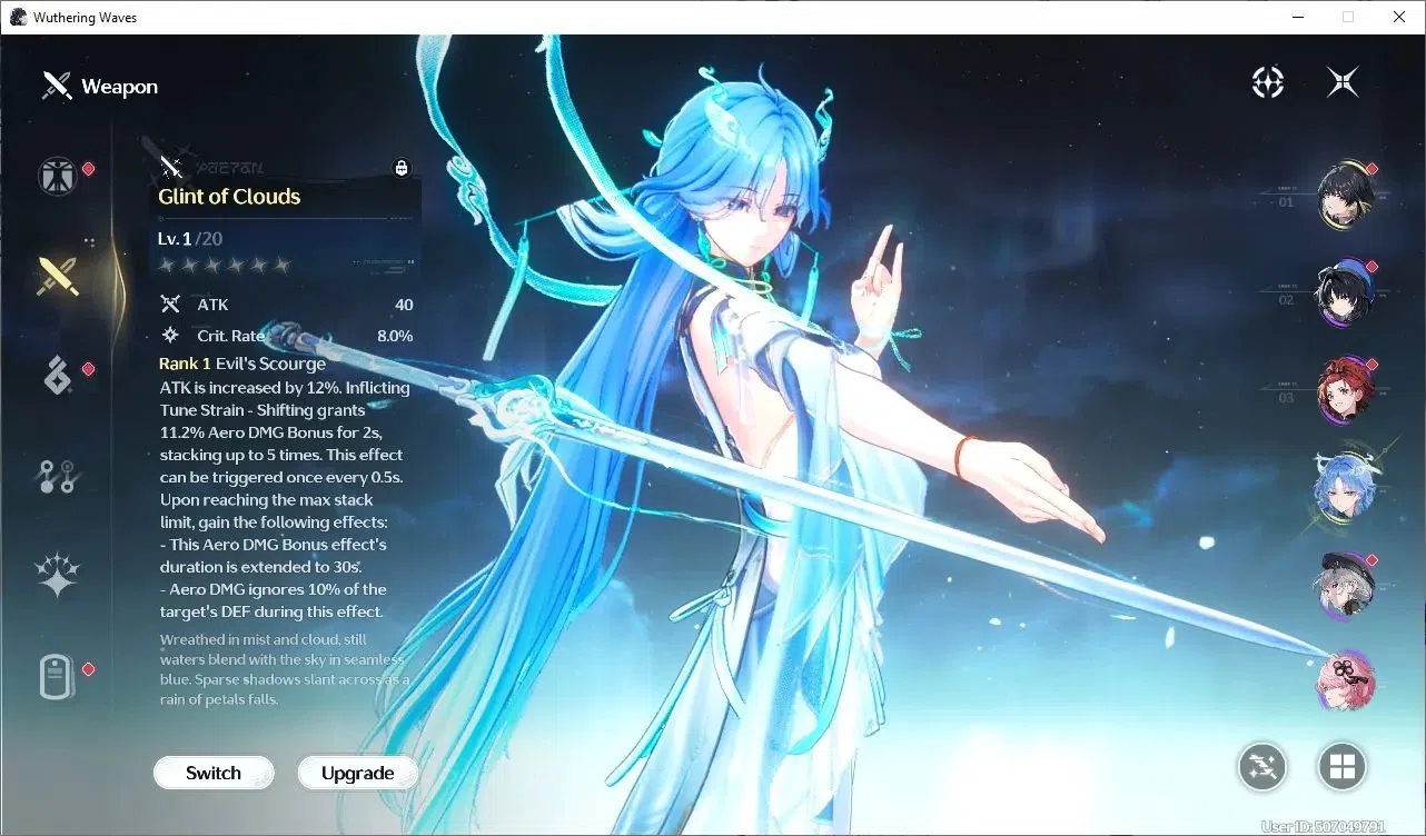 Wuthering Waves Accounts Starter NA|UL9|SOL3 R1|Starter 1 Lim : Qingxiao + Sign|MC Female|Detail Check SS|TakeMail(WW797Z) 1