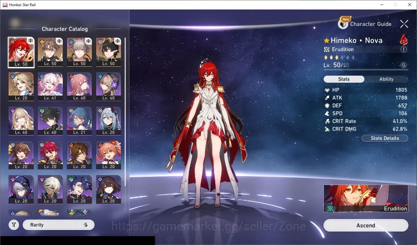 Honkai Star Rail Accounts Others ASIA|TL35|2Lim HimekoNova+Sign,DHPT |Low Explore|MC Male|Detail Cek SS|TakeMail(HSR745Z) 1