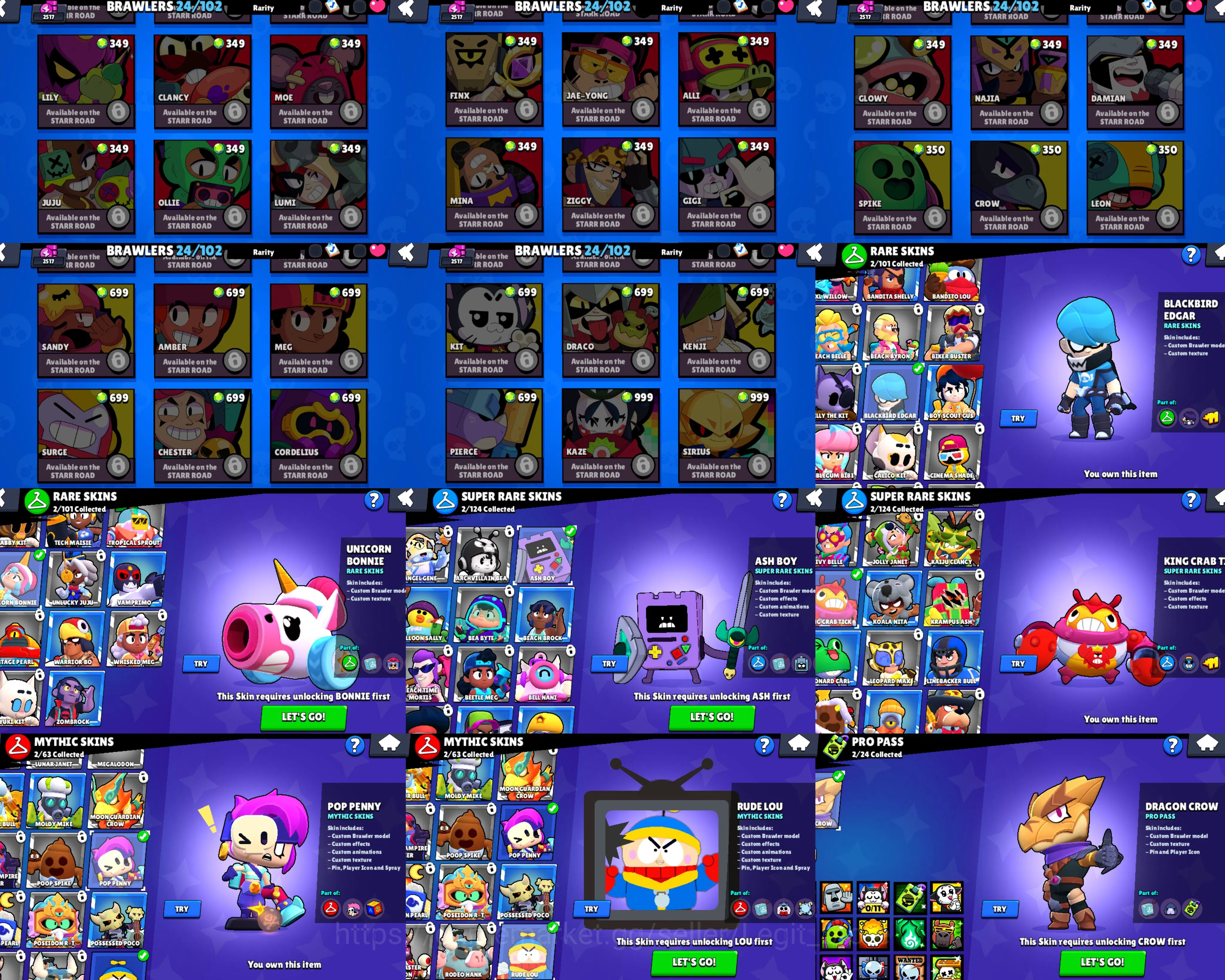Brawl Stars Accounts 2 lvl PRESTIGE EDGAR MAXED FULL BUFFIES 2200 TROPH image 4