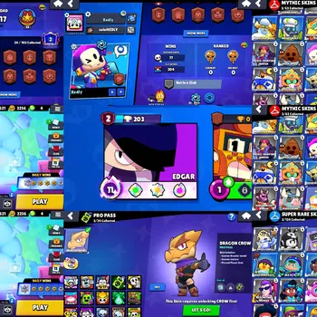 Brawl Stars Accounts 2 lvl PRESTIGE EDGAR MAXED FULL BUFFIES 2200 TROPH image 1