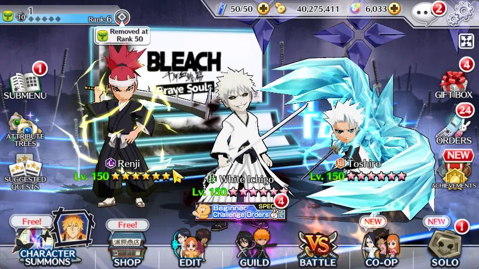 Bleach: Brave Souls Accounts Starter [GLOBAL]6k Orbs+Fresh All Story|Fierce Kisuke,Revived Koga,Renji Tag Team|Klab ID|Check