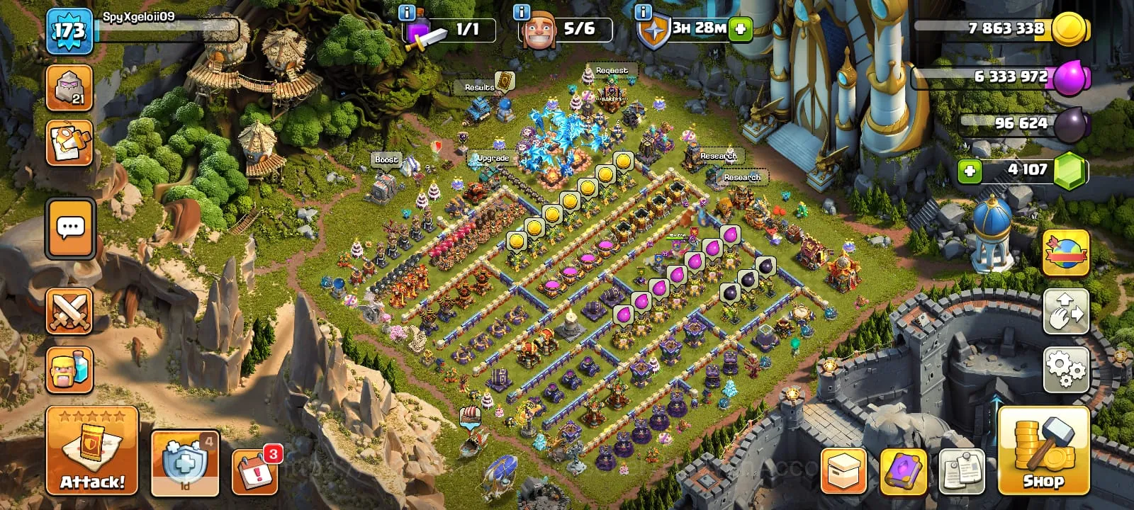 Clash of Clans Accounts High-End legendary scneryth 16 max20-skin heroesfull equipment epicheroes lvl 1