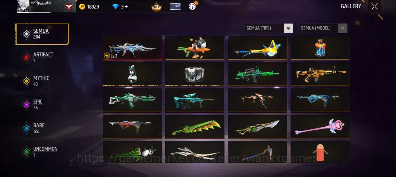 Free Fire Accounts Indonesia | AKUN LVL 56 EVOGUN XM8 LVL 3 SG MAMBAH,BUNYY VAULT 171 EMOTE 31 ANIMASI 1 KATANA LOBY 1 10