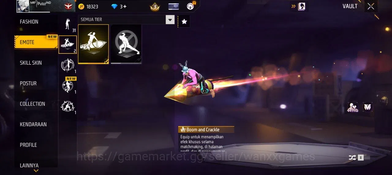Free Fire Accounts Indonesia | AKUN LVL 56 EVOGUN XM8 LVL 3 SG MAMBAH,BUNYY VAULT 171 EMOTE 31 ANIMASI 1 KATANA LOBY 1 5