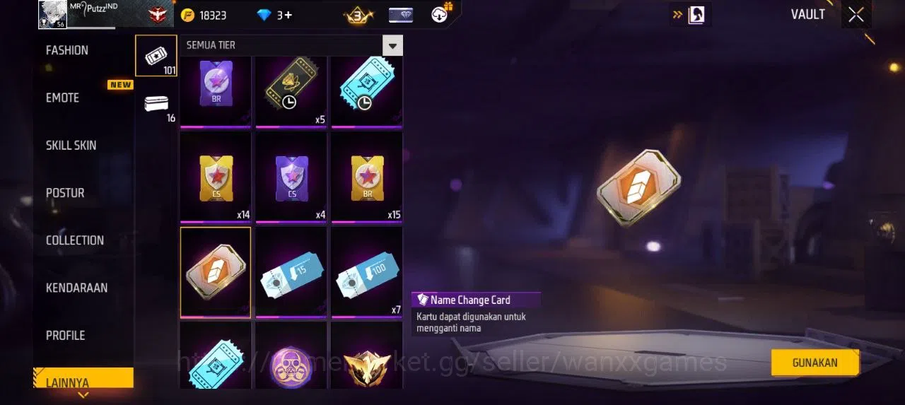 Free Fire Accounts Indonesia | AKUN LVL 56 EVOGUN XM8 LVL 3 SG MAMBAH,BUNYY VAULT 171 EMOTE 31 ANIMASI 1 KATANA LOBY 1 6