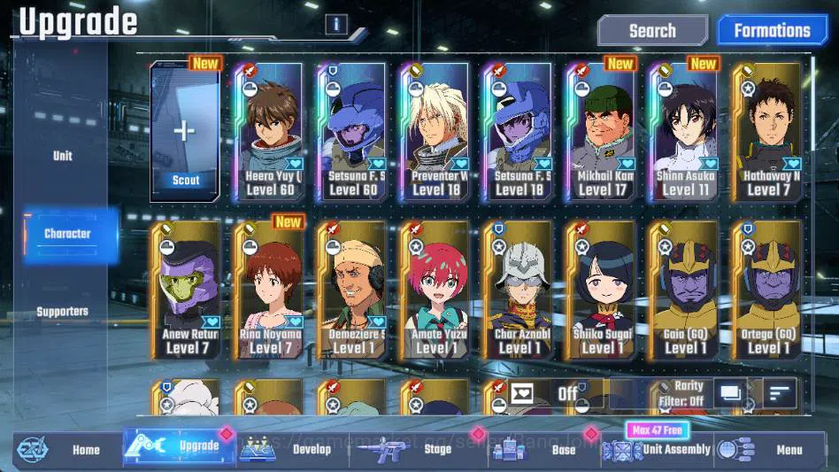SD Gundam G Generation ETERNAL Accounts global rank 8, 3k DM, 7 uR unit, 6 char, 3 supp, w image 10