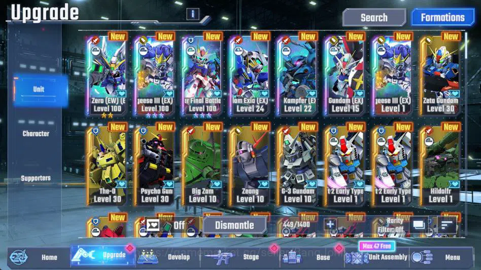 SD Gundam G Generation ETERNAL Accounts global rank 8, 3k DM, 7 uR unit, 6 char, 3 supp, w image 11