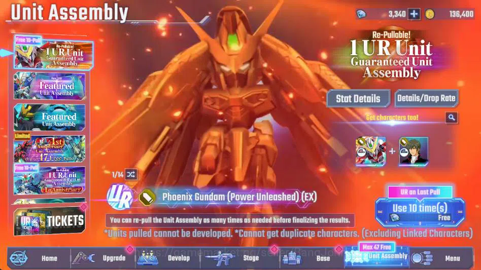 SD Gundam G Generation ETERNAL Accounts global rank 8, 3k DM, 7 uR unit, 6 char, 3 supp, w image 13