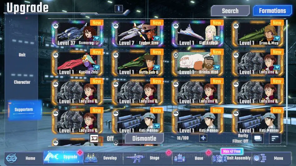 SD Gundam G Generation ETERNAL Accounts global rank 8, 3k DM, 7 uR unit, 6 char, 3 supp, w image 7