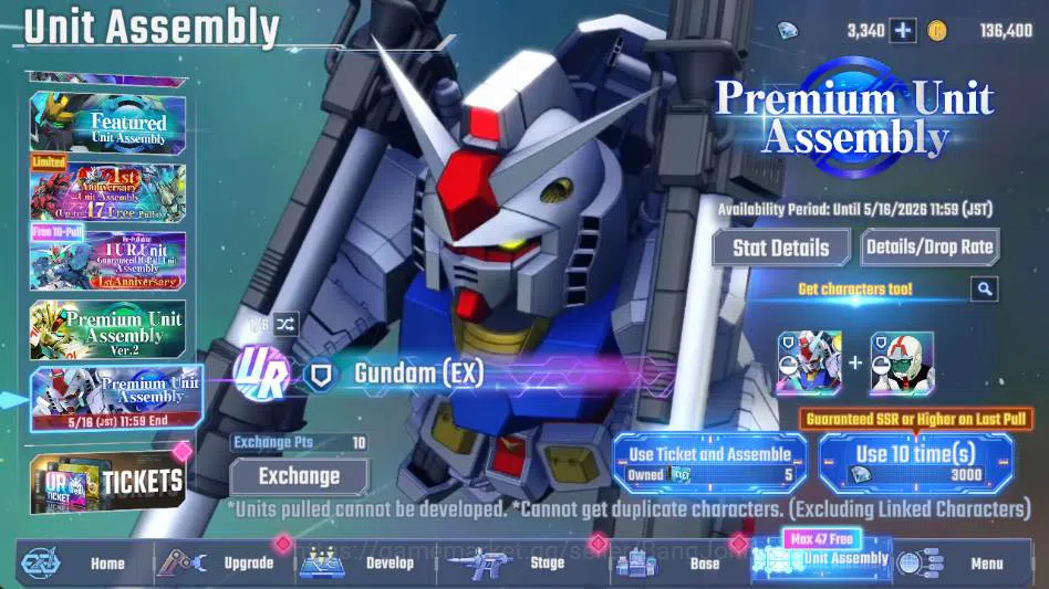 SD Gundam G Generation ETERNAL Accounts global rank 8, 3k DM, 7 uR unit, 6 char, 3 supp, w image 8