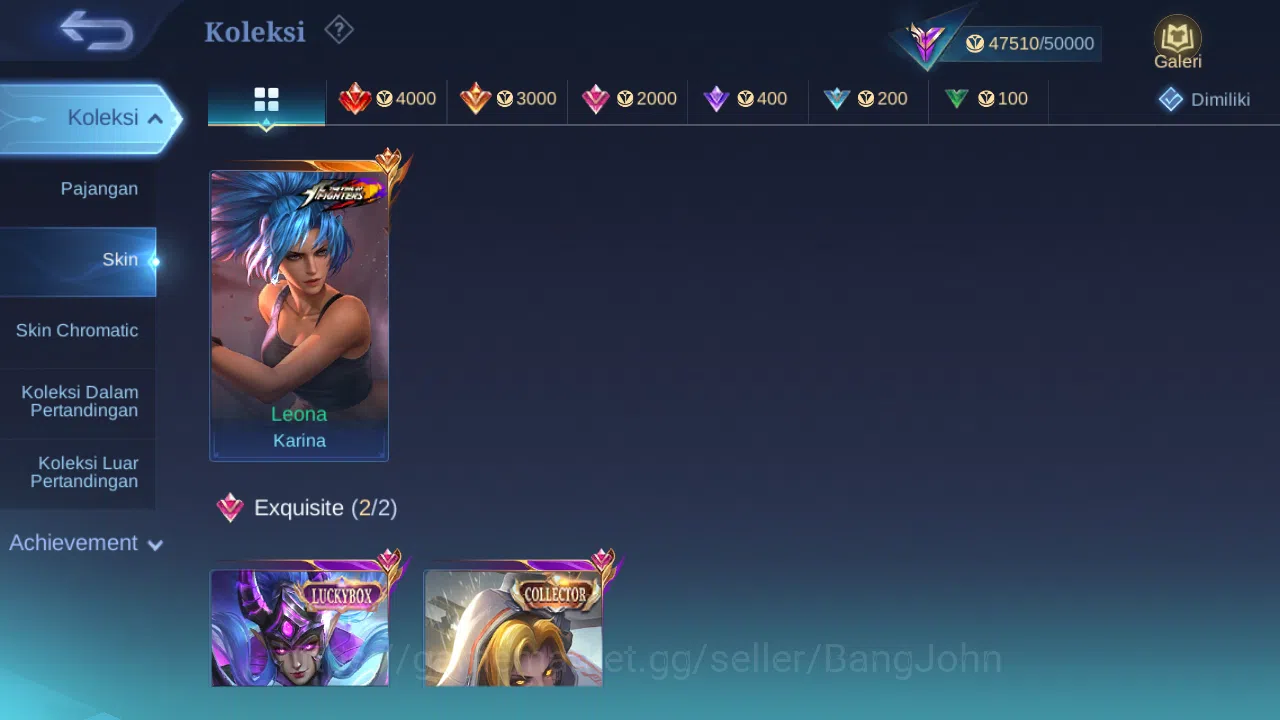 Mobile Legends: Bang Bang Accounts Others Hero 131 Skin 237 | KOF Karina | Luckybox Karina | CC natalia | Dtamer Kimmy 2