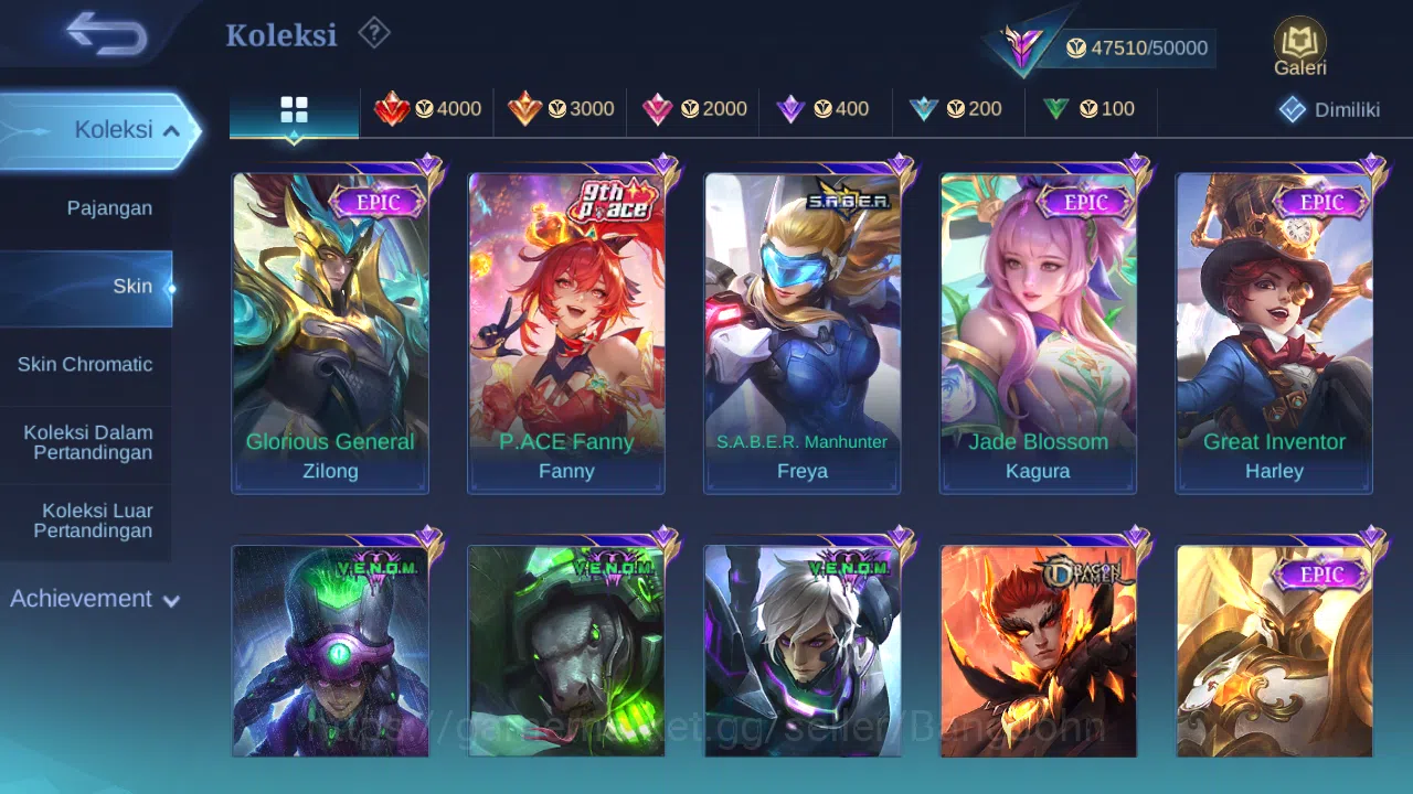 Mobile Legends: Bang Bang Accounts Others Hero 131 Skin 237 | KOF Karina | Luckybox Karina | CC natalia | Dtamer Kimmy 5