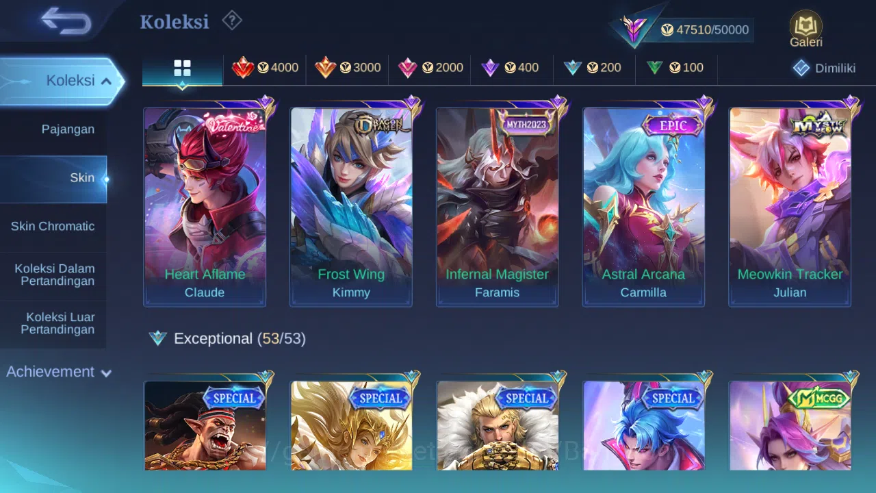 Mobile Legends: Bang Bang Accounts Others Hero 131 Skin 237 | KOF Karina | Luckybox Karina | CC natalia | Dtamer Kimmy 7